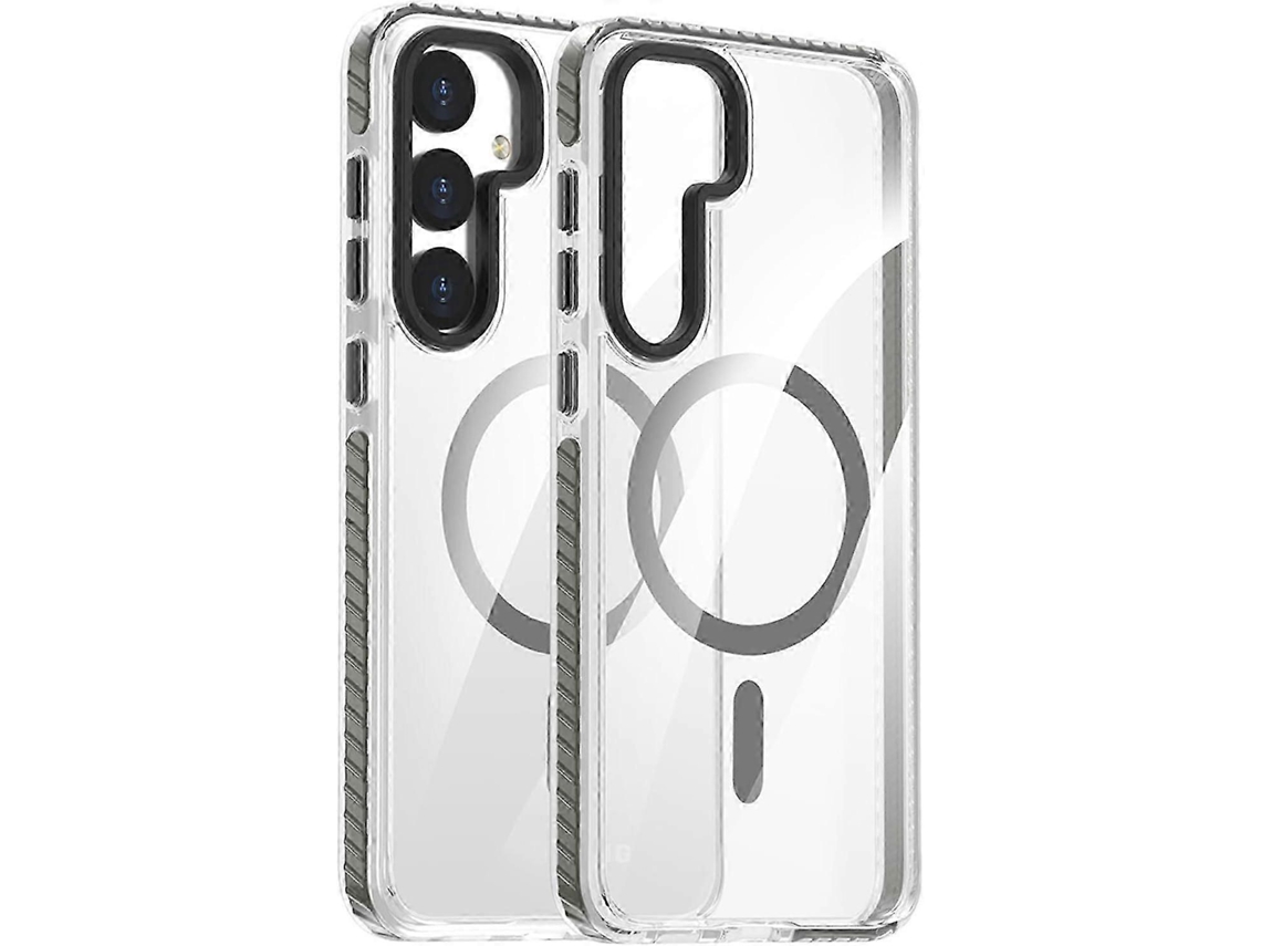 Case For Samsung Galaxy S24ultra/s24plus/s24, Magnetic Clear Case Anti-yellowing Non-slip Hard Pc Phone Cover Wireless Charging,grey,s24 Grey 26s