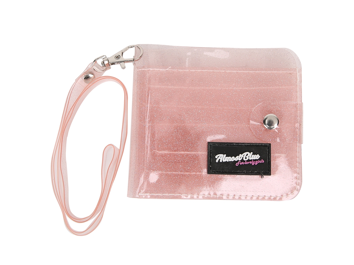 Bolsa De Monedas Mini Transparente Portátil Colgante De Cuello Pvc Para Tarjetas Organizador De Tarjetas Bolsa Clara Naranja