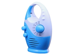 Radio Am/fm Para Baño, Altavoz Impermeable, Asa Superior, Sistema De Suspensión, Volumen Ajustable.