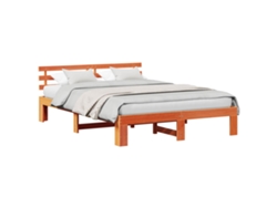 Maison Exclusive - Estructura De Cama Con Cabecera Marrón Cera 160 X 200 Cm
