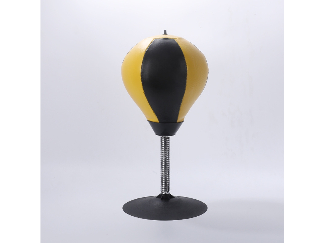 Saco de boxeo inflable de mesa con ventosa, pelota antiestrés CUICH (amarillo y negro)
