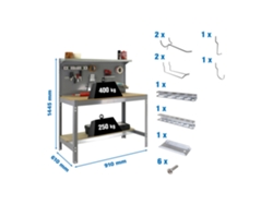 Pack Banco de trabajo sin tornillos pack Simonwork Bt3 900 Gris/mad 9accs