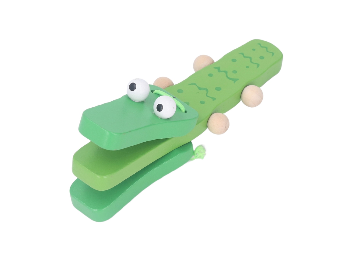 2026-juguete De Castañuelas Animales Infantiles Madera Musical Educativo Niños Castañuelas Mano Animal Cartoon Verde