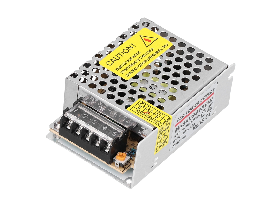 Fuente De Alimentación Conmutada Regulada De 36 W, 24 V Y 1,5 A Para Luces Led Y Equipos Eléctricos.