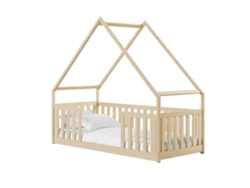 Cama Infantil FURNLUX Bee (Beige, Madera Maciza - 98X198X184 Cm / 90X190 Cm)