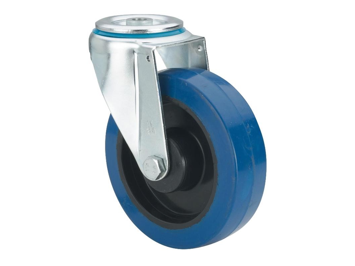 Rueda giratora agujero m10 20zvl80-pgmr poliamix-goma azul eje rodillos ALEX