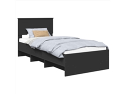 Maison Exclusive - Estructura De Cama Negro 90 X 200 Cm Madera De Ingeniería