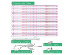 Lámpara LED de cultivo, chip 2835 de espectro completo, carcasa de aluminio, DG1043 12T, OEM
