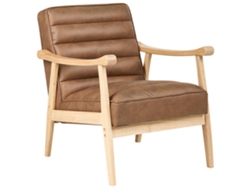 Sillón BELIANI Leknes de Piel sintética Marrón 62x74x79