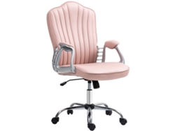 Silla De Escritorio Giratoria Con Altura Ajustable Reposabrazos Respaldo Curvado Función De Basculante Rosa