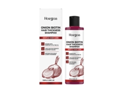 Champú de cebolla con biotina para un cabello fuerte y sano.
