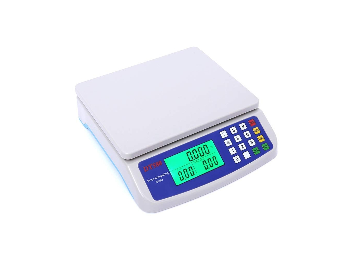 Báscula Comercial Cocina 30kg/1g Pantalla Lcd, Función Tara Y Conteo Para Carnes, Frutas Y Comercios.