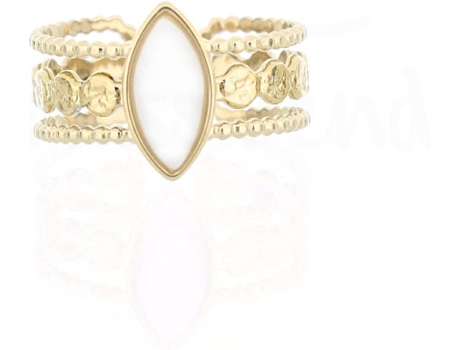 Anillo MISSTREND Lobelia (Acero Inoxidable - Blanco, Dorado - Ajustable)