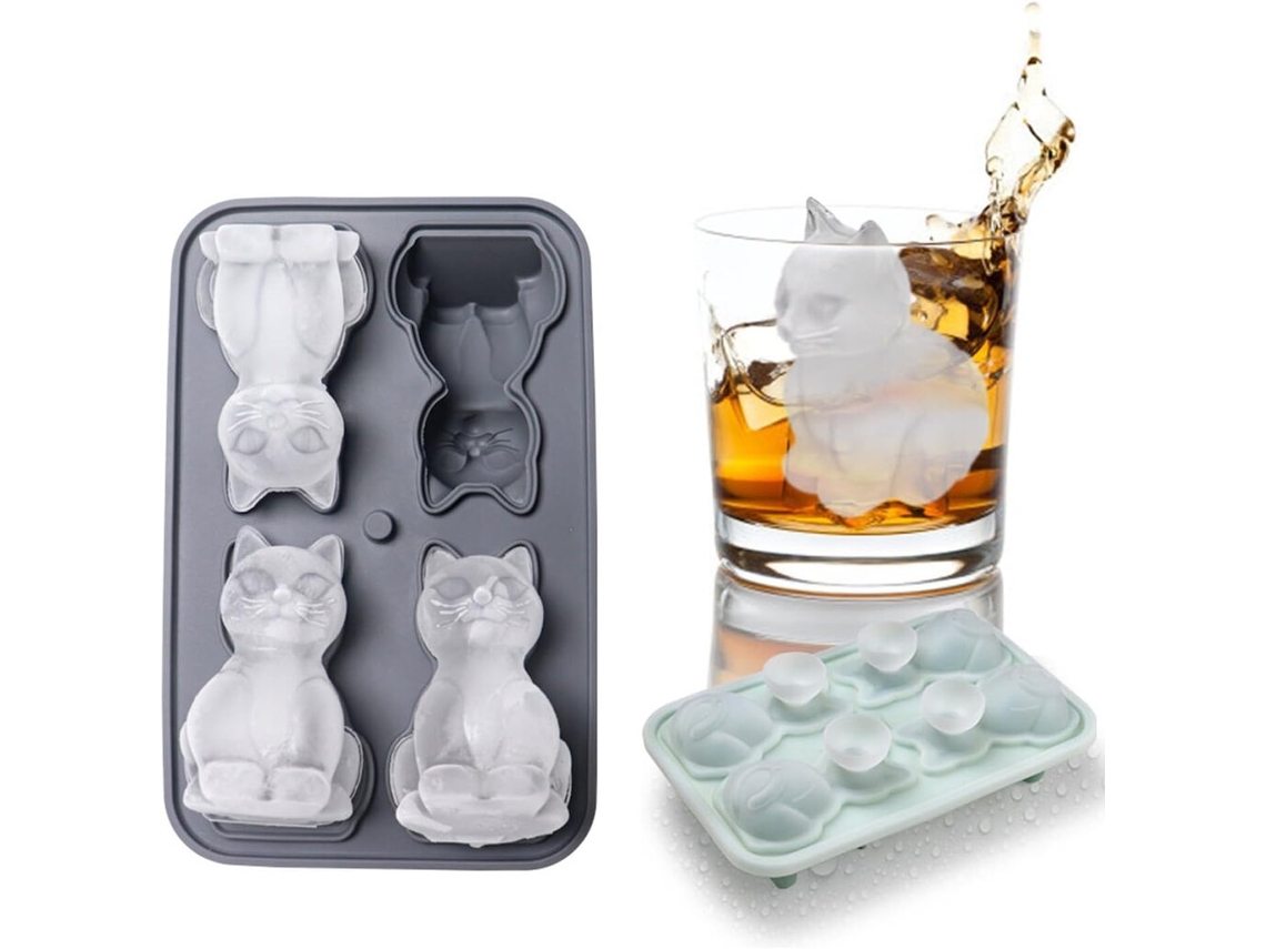 Bandeja De Silicona Para Cubitos De Hielo Con Tapa, Cubitos Grandes Reutilizables.