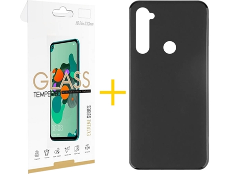 Kit Funda + Protector de Pantalla Xiaomi Redmi Note 8 SKYHE Liso (Negro)