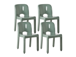 4 Cadeiras De Plástico Para Utilização No Interior E No Exterior Beliani Betim De Polipropileno Verde 43x49x76
