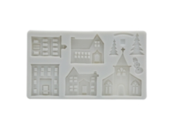 Molde De Silicona Castillo Navideño Para Pasteles Chocolate Arcilla Decoración Cocina