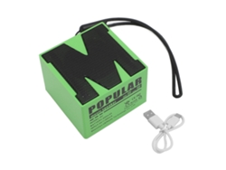 Altavoz Portátil Bluetooth 5.4, Pequeño, Resistente Al Agua Ip54, 6 Horas De Reproducción, Con Cable Verde.