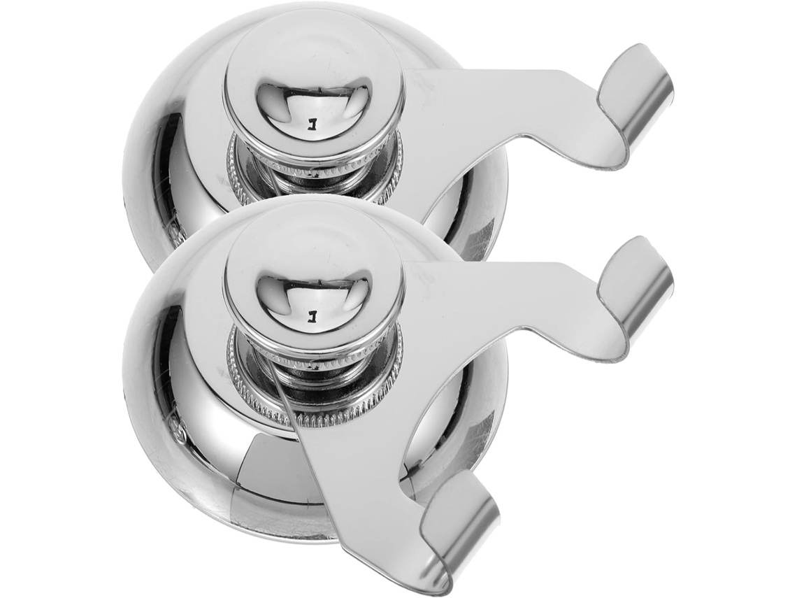 Ganchos De Pared De Acero Inoxidable 201 Con 2 Ventosas Plateadas, Paquete De 2