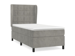 Maison Exclusive - Cama Box Spring Con Colchón Terciopelo Gris Claro 100x200 Cm