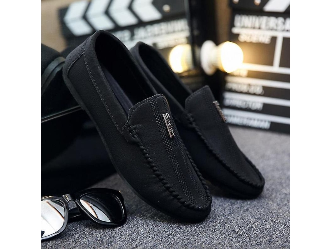 Zapatos Casuales Hombre Mocasines Confortables Sin Cordones Suaves Respirantes Para Conducir 42 Negro
