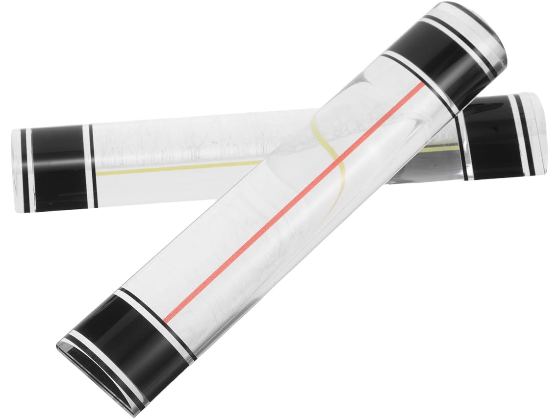 Juego De 2 Reglas De Aumento Portátiles De Acrílico Transparente, De 16 Cm, Con Líneas Rojas Y Amarillas.