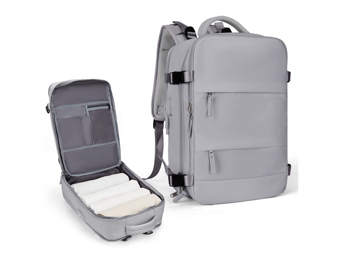 Mochila de viaje, 47x33x22cm, compartimento para portátil (húmedo/seco), gris claro Hexinyigjly