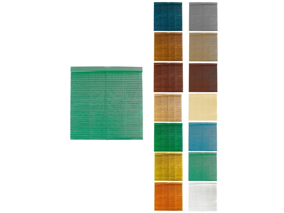 Persiana De Madera Alicantina Con Polea Metálica - Estor Enrollable Para Ventanas, Puertas, Salón Verde (pintada) 95 X 240 Cm