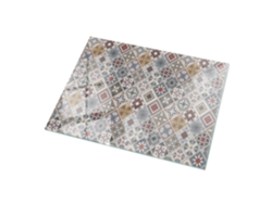 Tablero De Vidrio Rectangular Espelharte (120x80 Cm - Patrón De Mosaico Con Adornos - Gris)