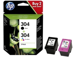 Pack de ahorro de 2 Cartuchos de Tinta Original HP 304  NEGRO TRICOLOR