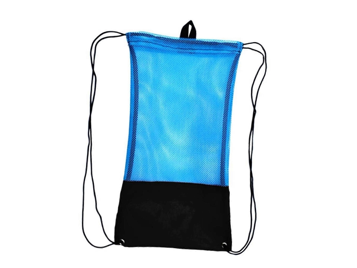 Mochila con cordón ajustable para natación, ideal para hombres, mujeres y niños. Bolsa de nailon resistente con sistema de malla.