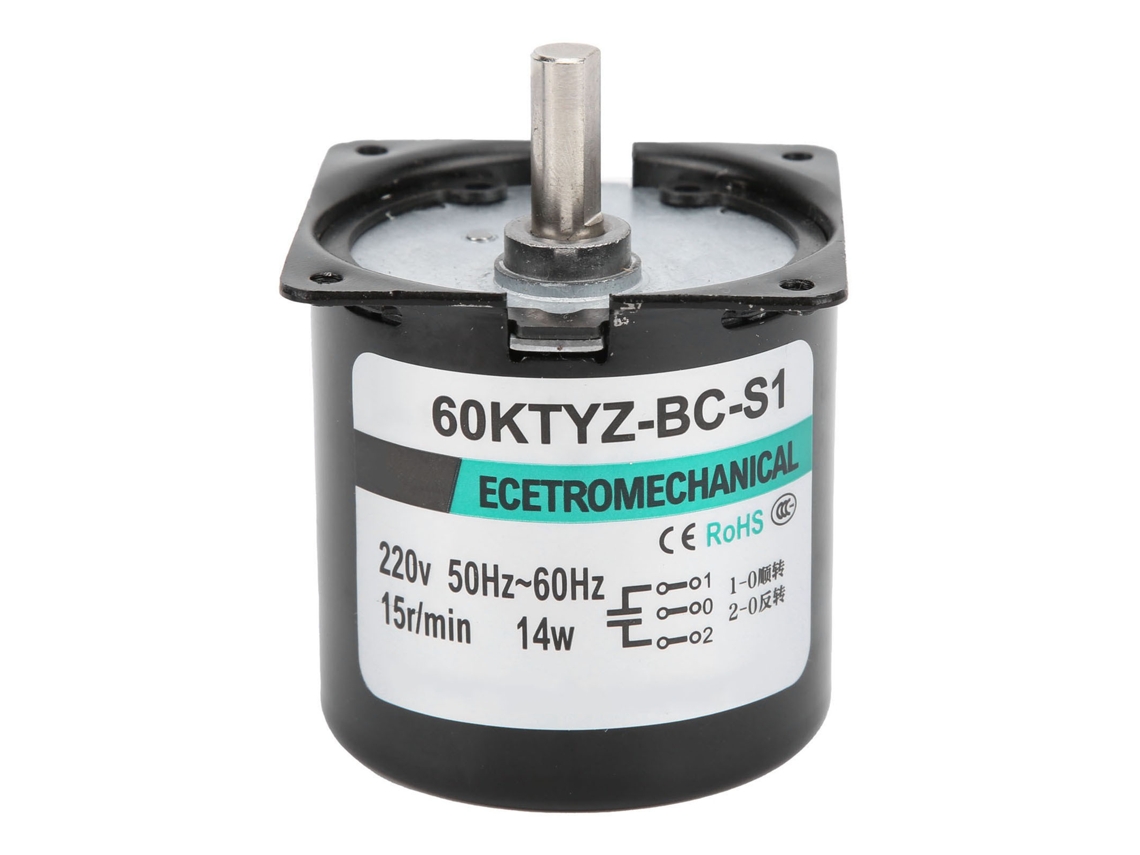 Mini Motor Síncrono De Ca Con Engranajes Metálicos E Imán Permanente Para Proyectos De Bricolaje, 14 W, 15 Rpm, 220 V.