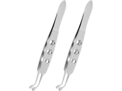 Pinces A Épiler En Acero Inoxidable 2pcs Pour Soins Profesionals Des Yeux, Massage Paupières Y