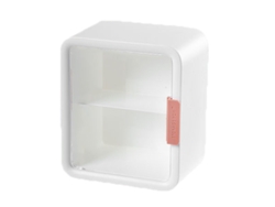Casa De Muñecas De Dos Niveles Con Puerta Transparente, Vitrina De Almacenamiento, Color Blanco.