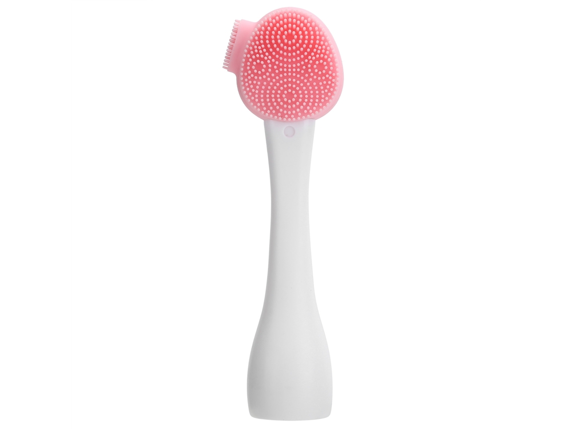 Cepillo de limpieza facial de silicona, rosa y blanco, Worten