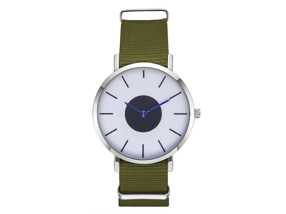 Reloj De Pulsera Zhoulianfa Para Hombre Con Correa De Nailon, Esfera Redonda Y Movimiento De Cuarzo Verde Militar.