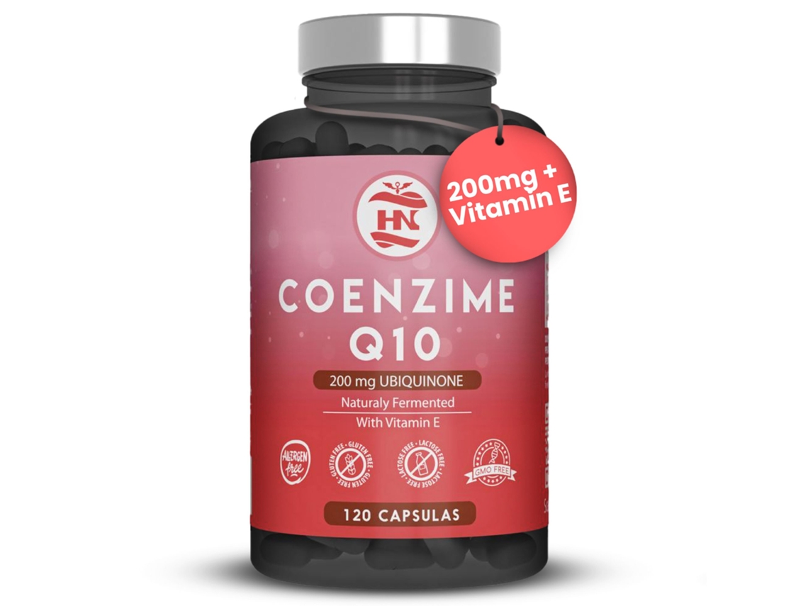 Coenzima Q10 200 mg, 120 cápsulas, fermentación natural. Mejora la energía y la salud cardiovascular. La coenzima Q10 (ubiquinona) aumenta la función muscular.