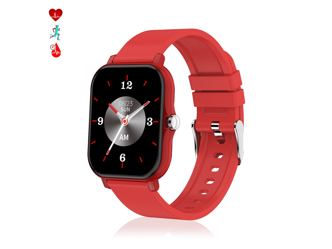 Reloj inteligente H30 con monitor de presión arterial y oxígeno en sangre, corona lateral funcional y notificaciones de la aplicación.