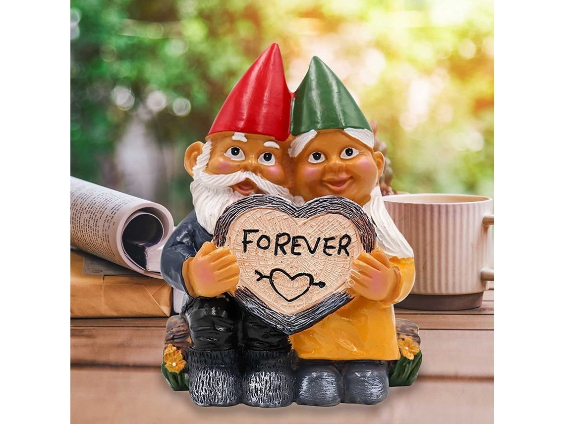 Estatua De Pareja Enamorada Gnome Romántica Decoración Jardín Regalo Duradera Resina