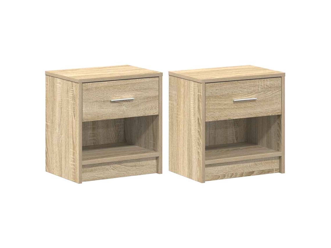 Maison Exclusive - Mesitas De Noche (2 Unidades) Con Cajón, Roble Sonoma, 39x28x41 Cm