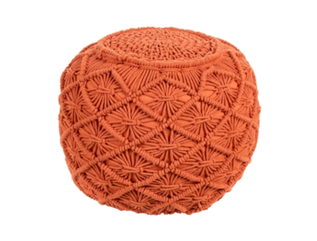Puf de algodón macramé naranja 40 x 40 cm BELIANI Berkane