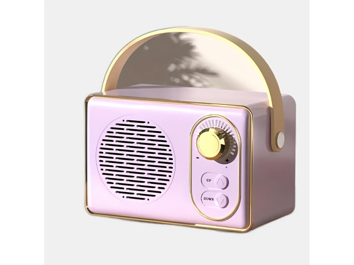Mini altavoz portátil inalámbrico retro con batería de larga duración, LED RGB, USB, ideal para dormitorio o fiestas (STELASPLEN)