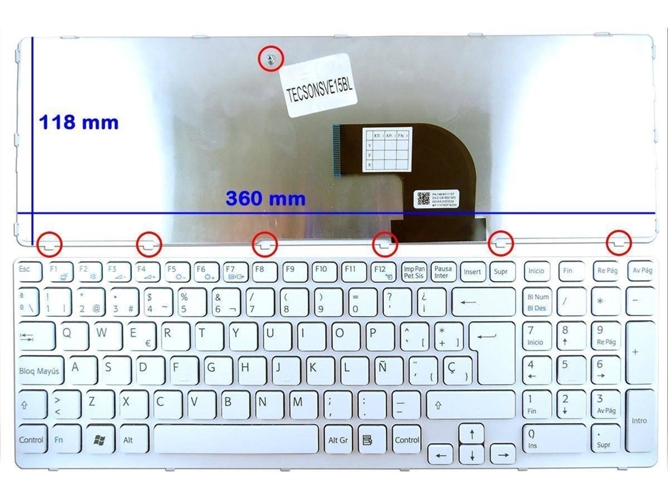 Teclado Blanco para Sony Vaio Sve15 Y Sve17 Series