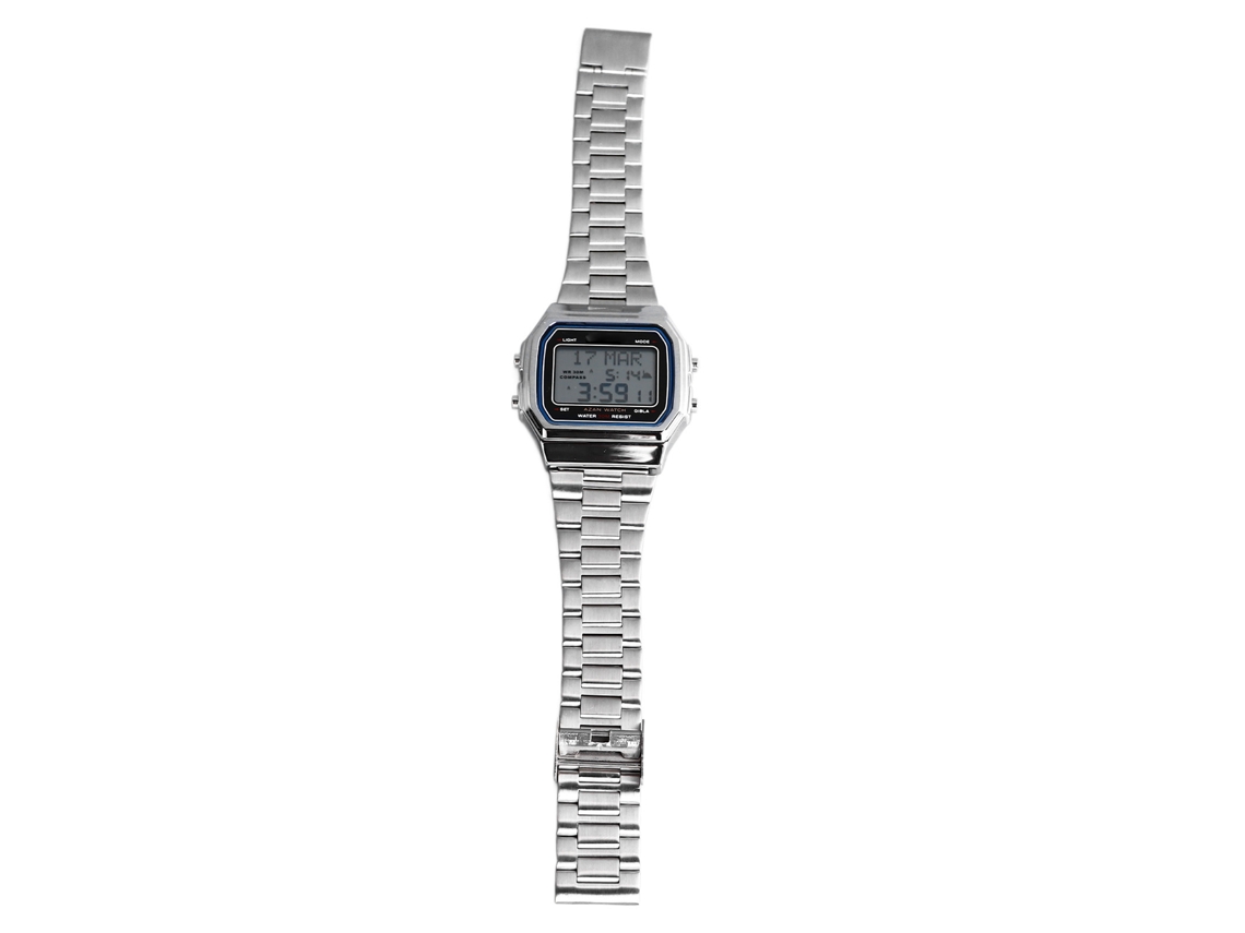 Reloj Digital Musulmán Para Hombre Con Recordatorio De Oración, Brazalete De Acero Inoxidable, Resistente Al Agua.