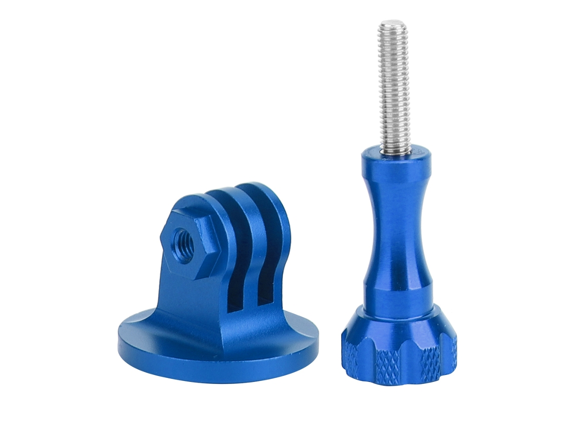 Base Adaptador De Aleación De Aluminio Para Cámara Deportiva Accesorio Universal Con Tornillo 1/4 Pulgada Azul