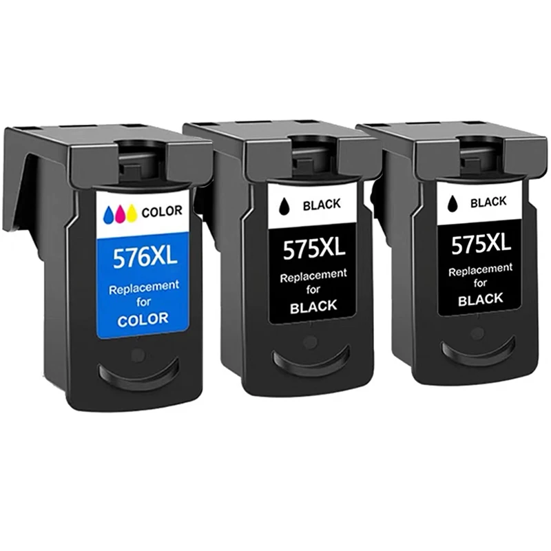 2 Negro 1 Color pg575 Cl576 Remanufacturado 575xl 576xl Cartucho De Tinta Pg-575 Cl-576 Para Canon Pixma Ts3550i Ts3551i Tr4750i Tr4751i