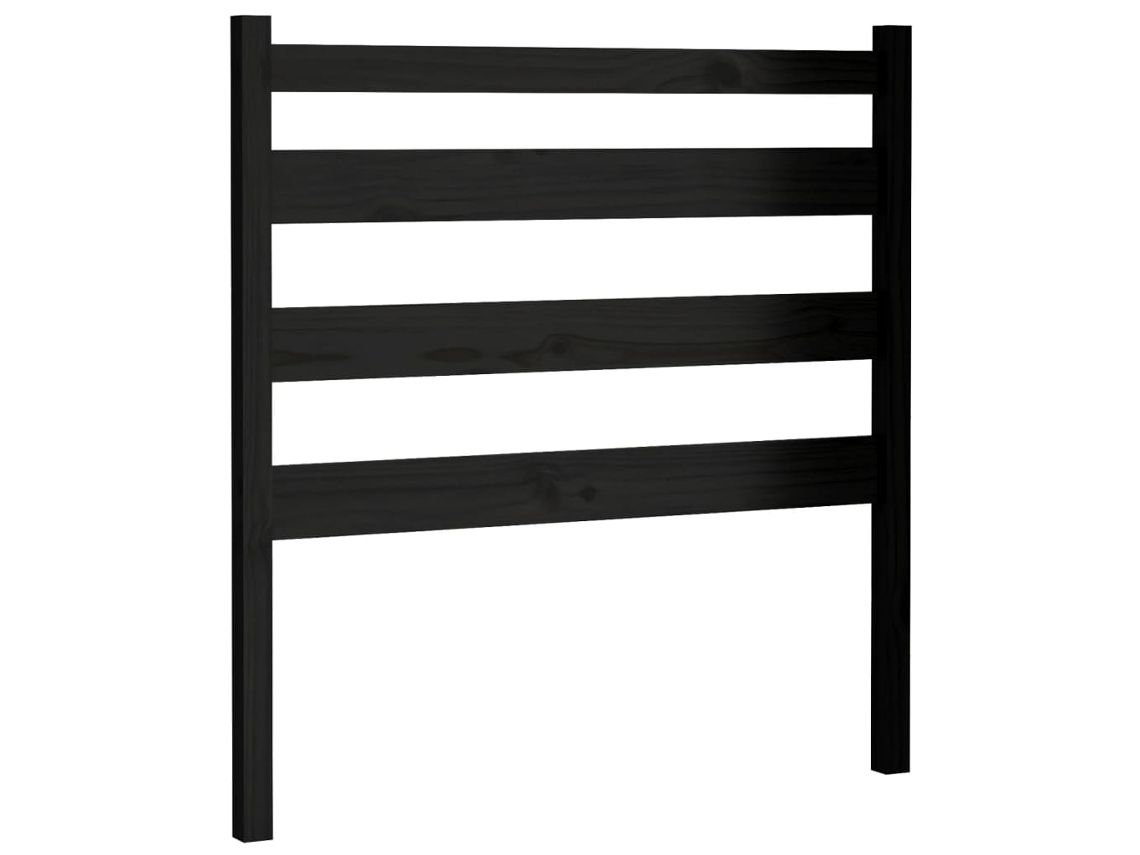 Cabecero de cama 96x4x100 cm Pino macizo Negro MAISON EXCLUSIVE