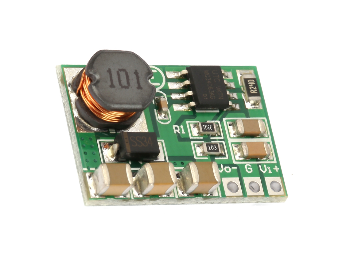 Módulo convertidor CC/CC con ADC, DAC, LCD, amplificador y reductor de tensión negativa (5 V)