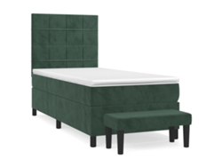 Cama Con Somier VIDAXL Verde Terciopelo (80x200 cm)