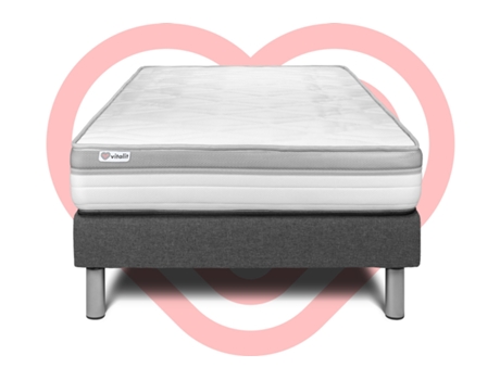 Set Vital Relax 120 X 190 Cm Kit Somier Gris
